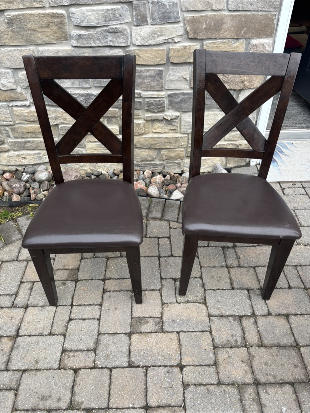 Pair of Dark Brown Dining Chairs