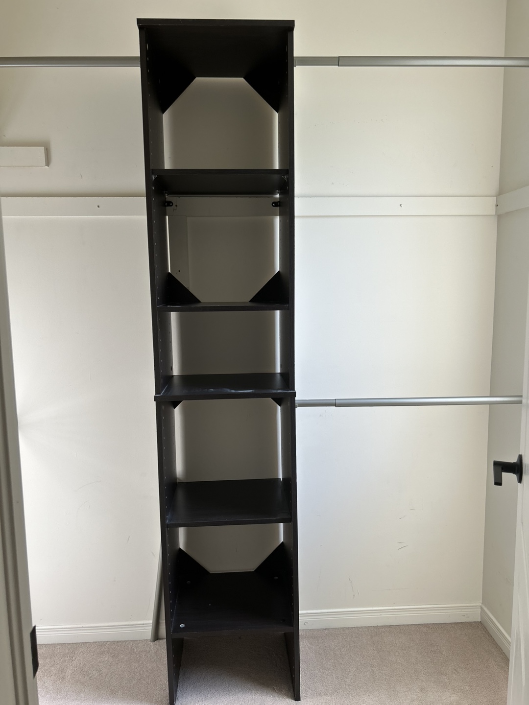 Dark Wood Adjustable Closet Organizer