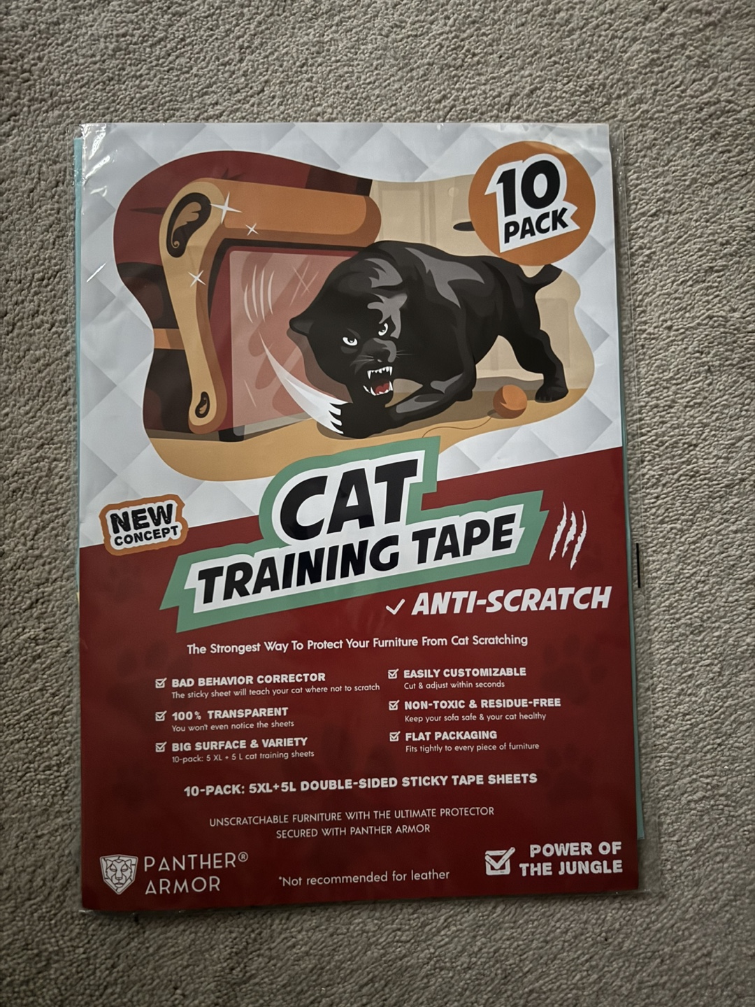 10 Pack Cat Training Tape - Anti-Scratch Furniture Protector