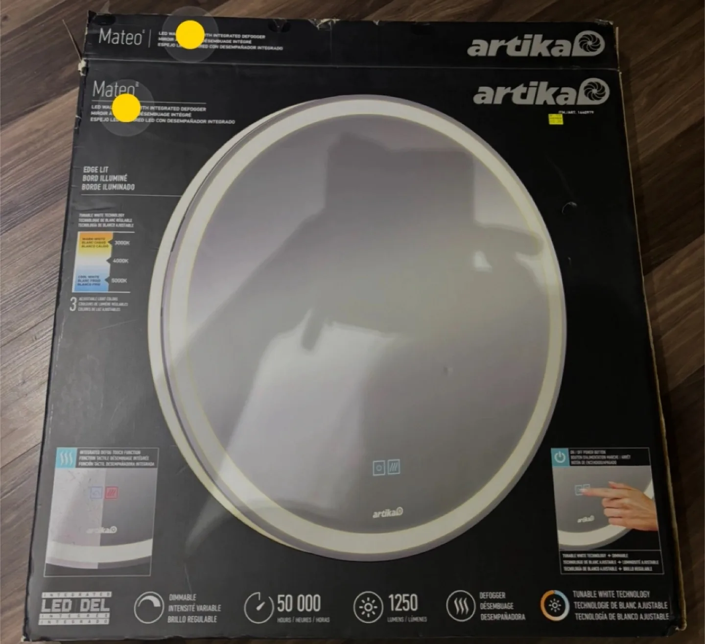 NEW Artika Mateo Edge LED Modern Round Mirror image indicator(3)
