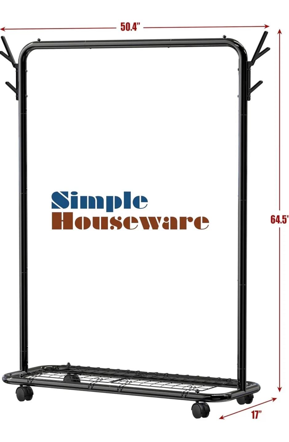 Simple Houseware Rolling Garment Rack image indicator(3)