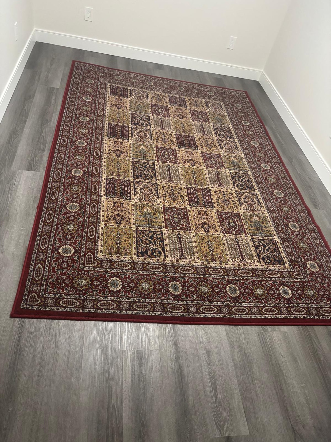 Large Red and Beige Area Rug