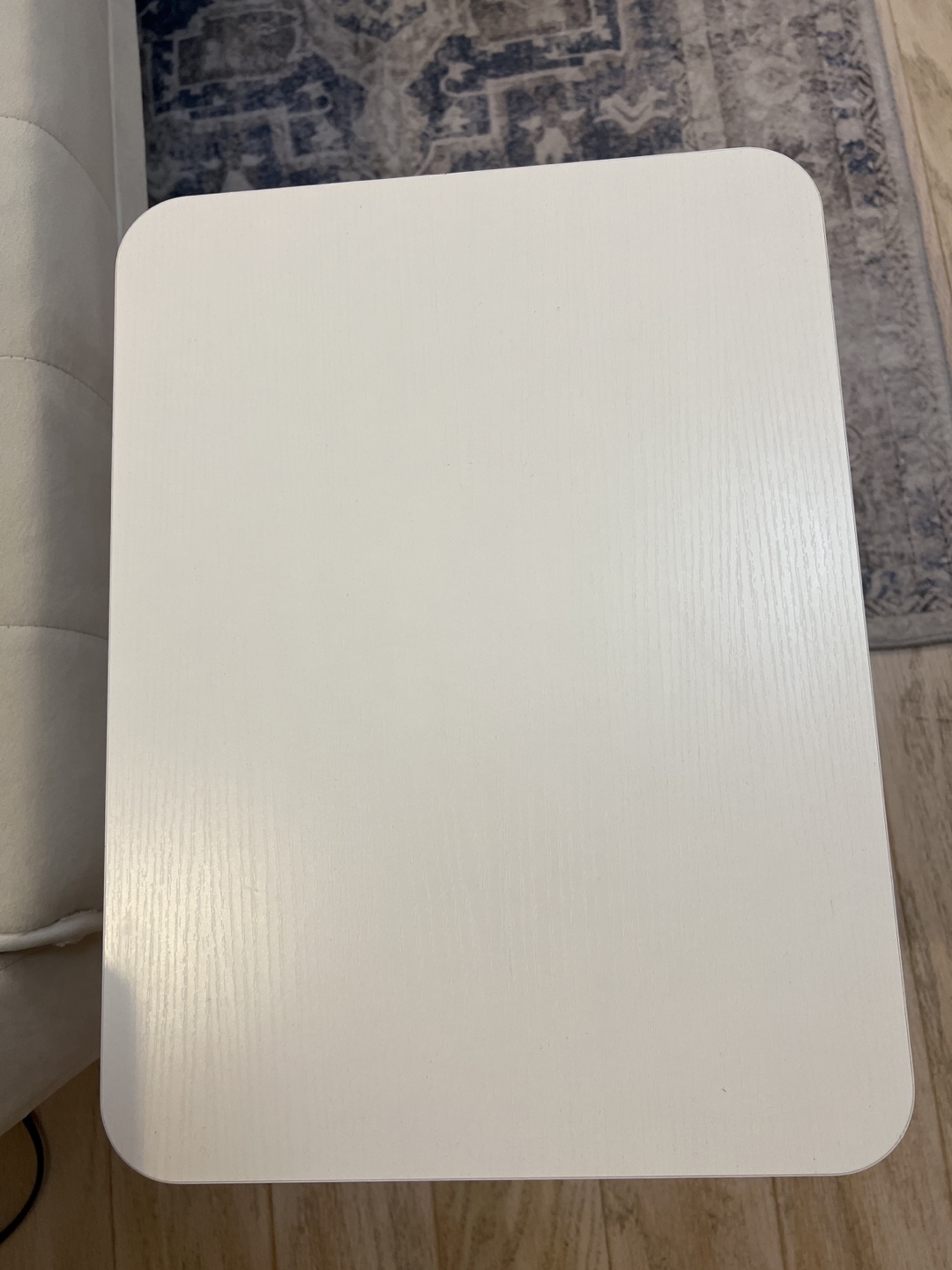 Design White Square Side Table with Wooden Legs - photo 3