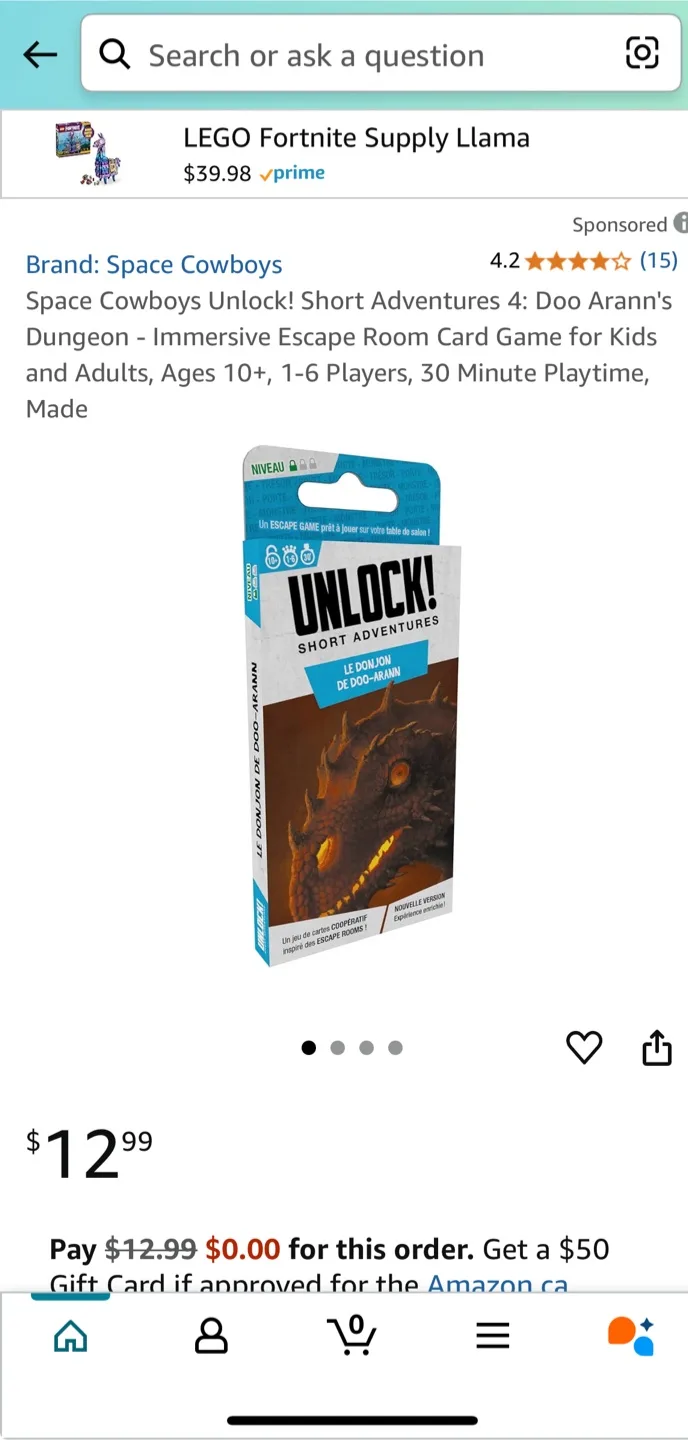 Unlock! Doo Arann's Dungeon Escape Room Card Game thumbnail