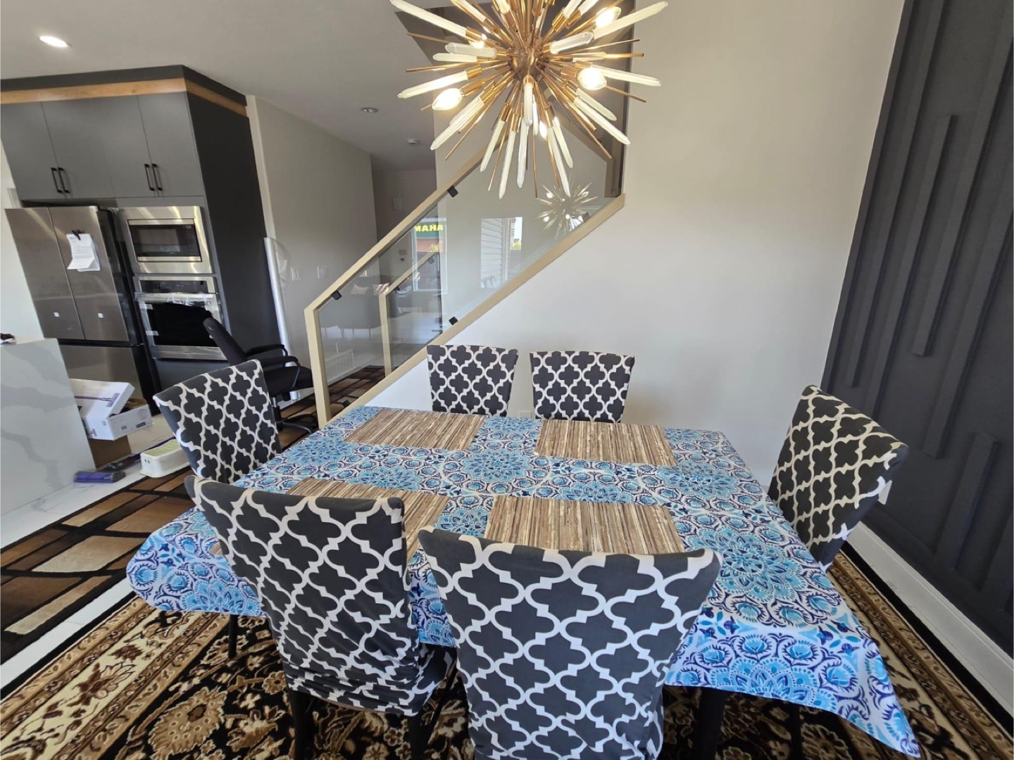 6-Piece Glass Dining Set with Tablecloth - photo 2