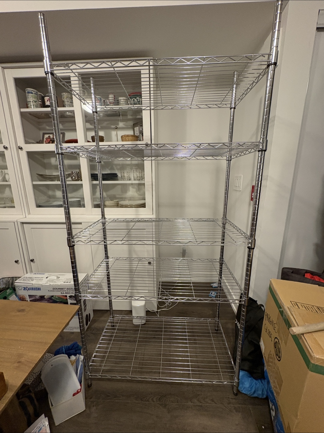 Great condition. Chrome wire shelving unit