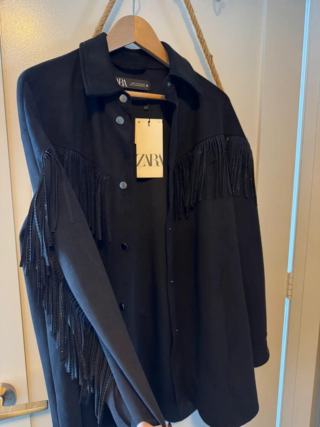 Zara Black Fringe Detail  Jacket image indicator(2)
