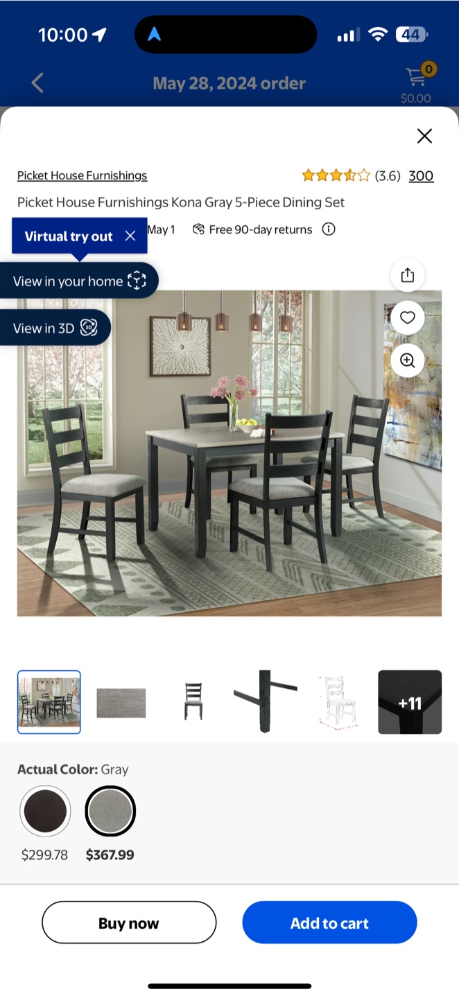 Gray & Black Dining Set w/ 4 Chairs - photo 4