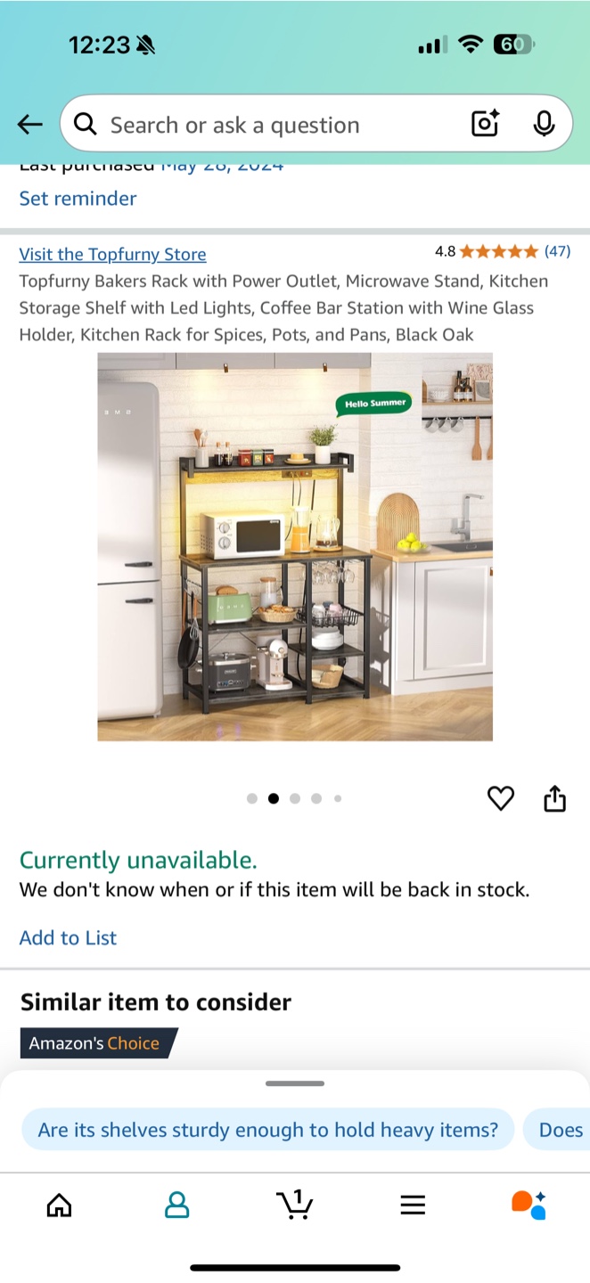 Bakers Rack with Power Outlet (Bar Cart) - photo 4