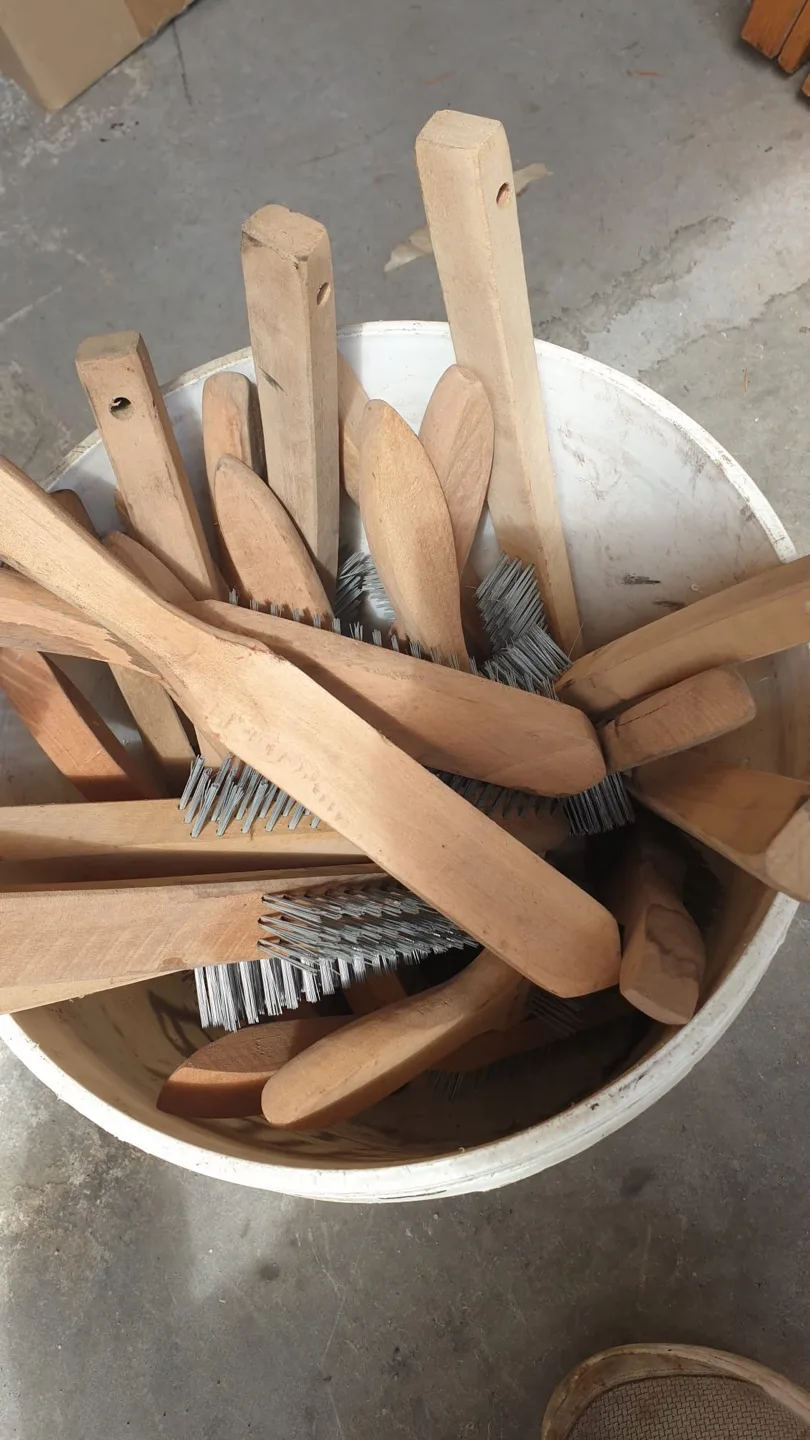 Lot of Vintage Wooden Wire Brushes thumbnail