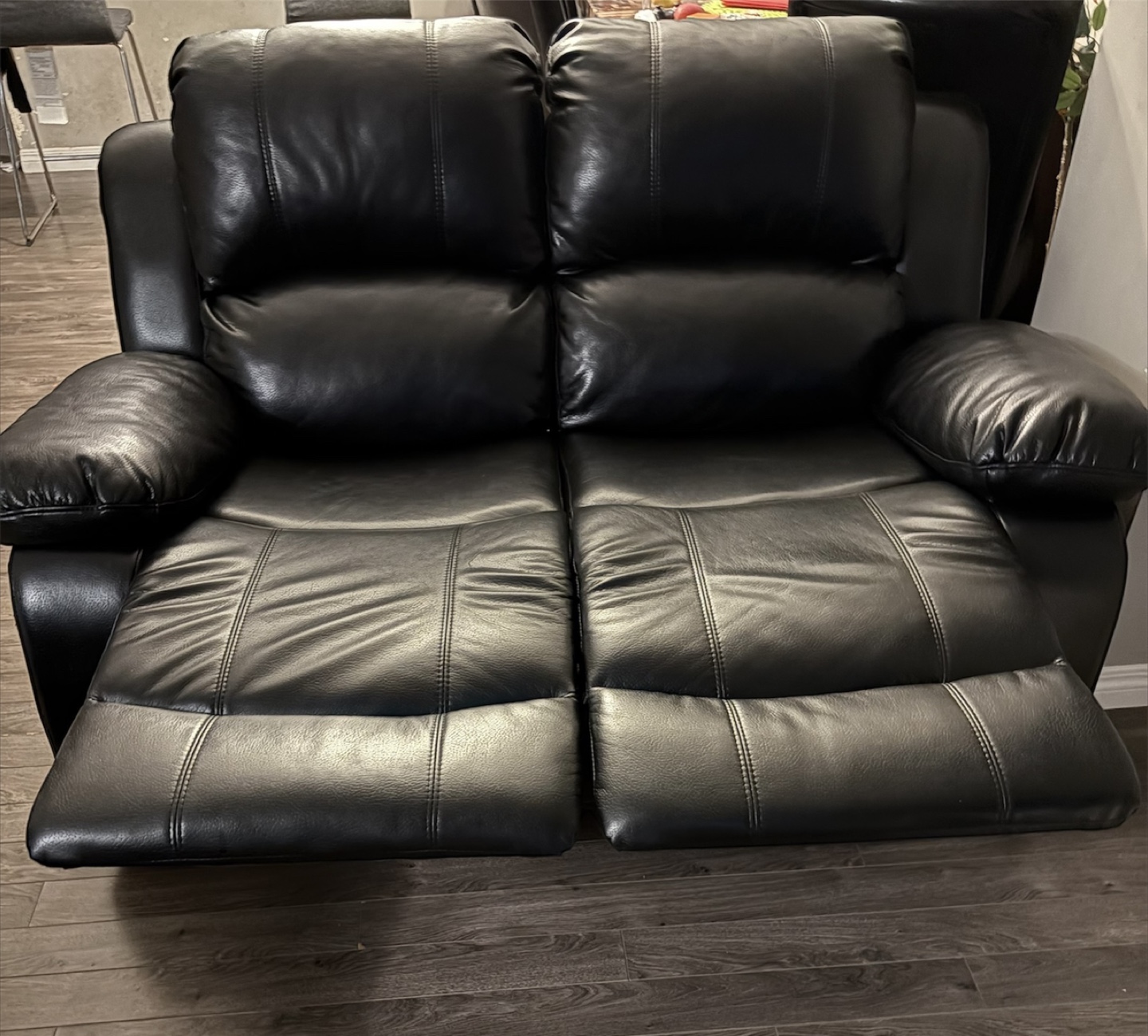 Black Leather Recliner Set - photo 2