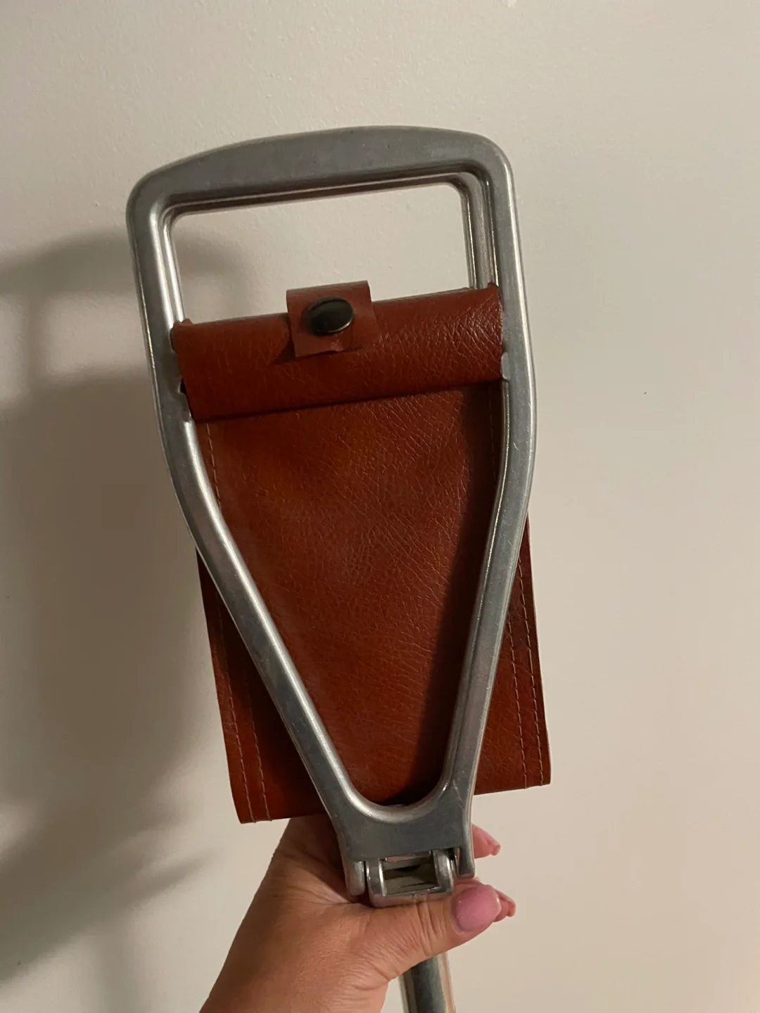 Vintage Aluminum & Leather Shooting Stick image indicator(2)