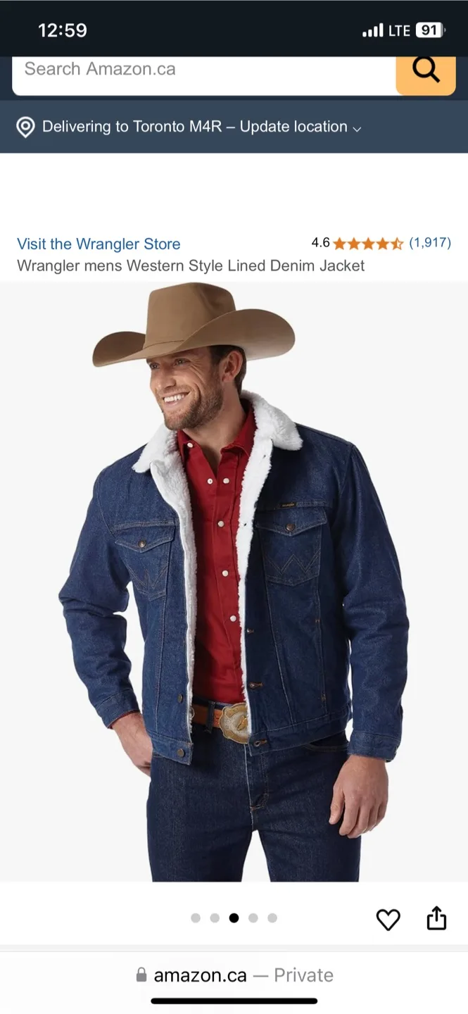 Wrangler Men's Western Style Lined Denim Jacket image indicator(5)