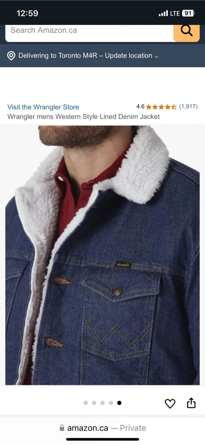 Wrangler Men's Western Style Lined Denim Jacket image indicator(3)