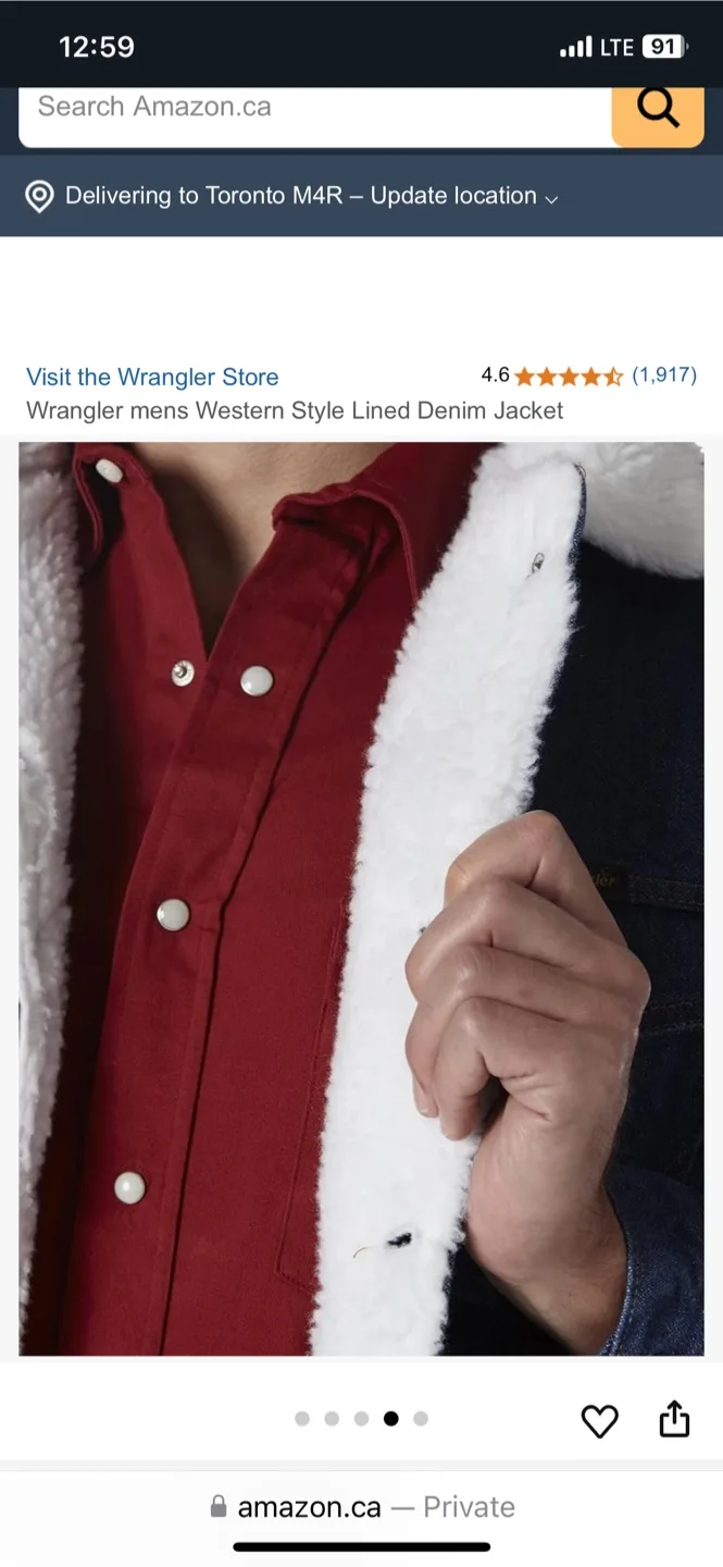 Wrangler Men's Western Style Lined Denim Jacket image indicator(4)