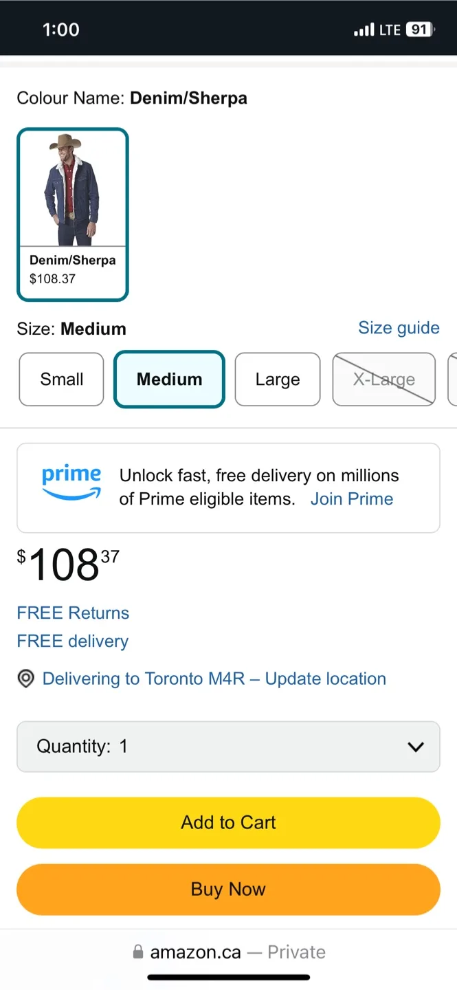 Wrangler Men's Western Style Lined Denim Jacket image indicator(6)