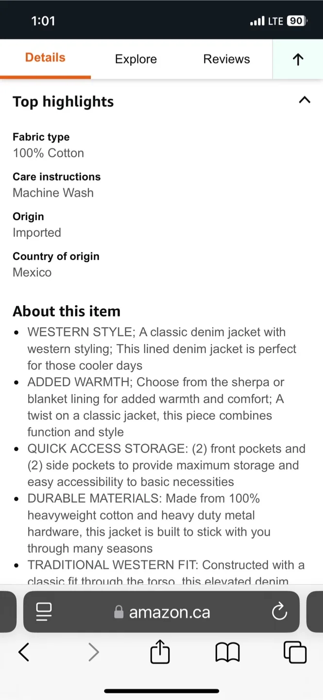 Wrangler Men's Western Style Lined Denim Jacket image indicator(7)