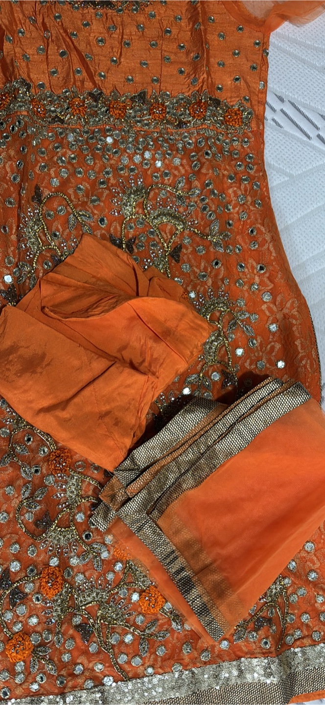 Gorgeous Orange Embroidered Salwar Kameez Suit - photo 4