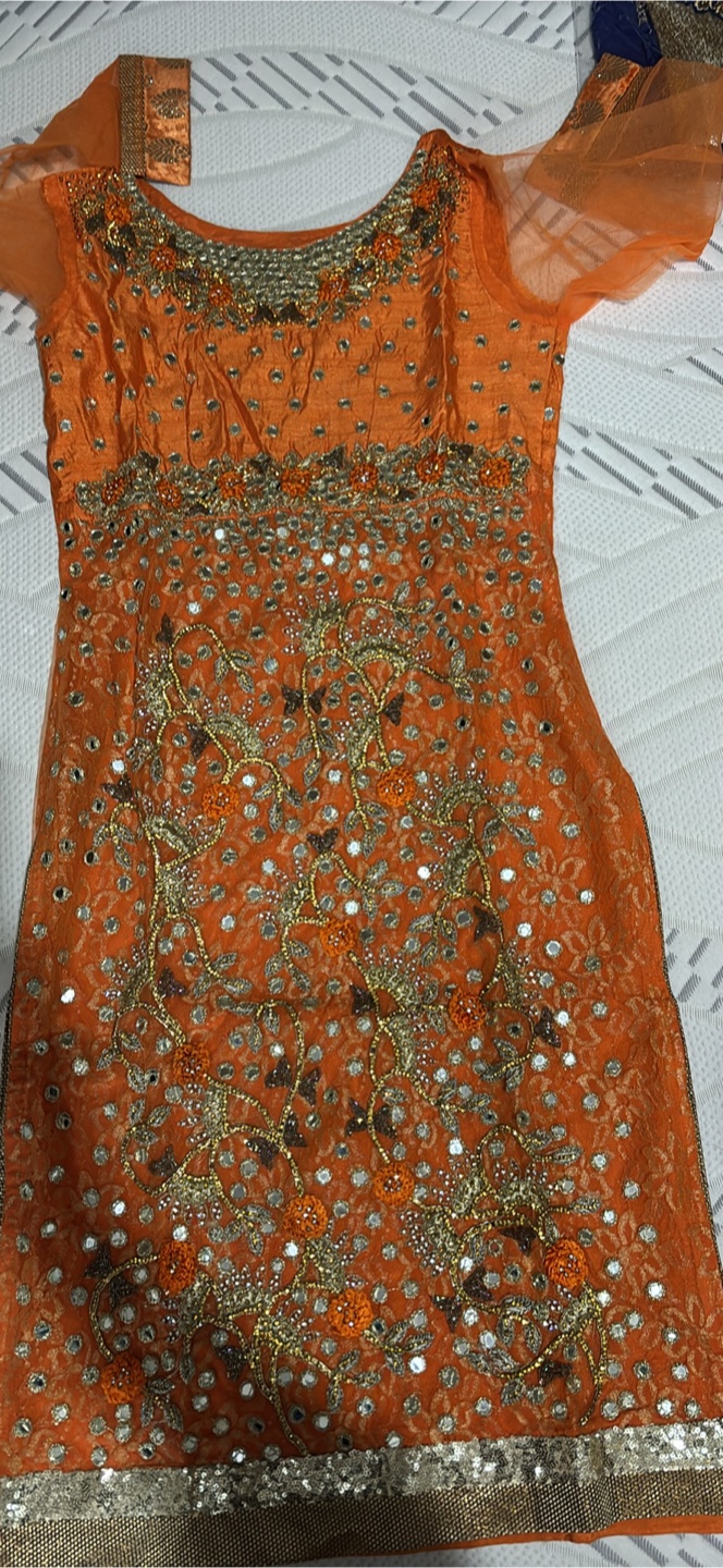 Gorgeous Orange Embroidered Salwar Kameez Suit - photo 3