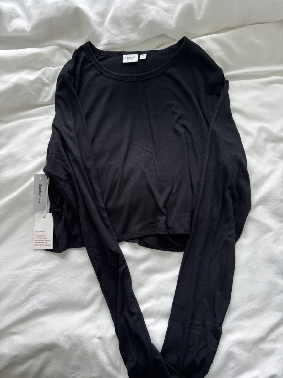 New with Tags Aritzia Sunday Best ReRib™ Cropped Long-Sleeve Top image indicator(2)