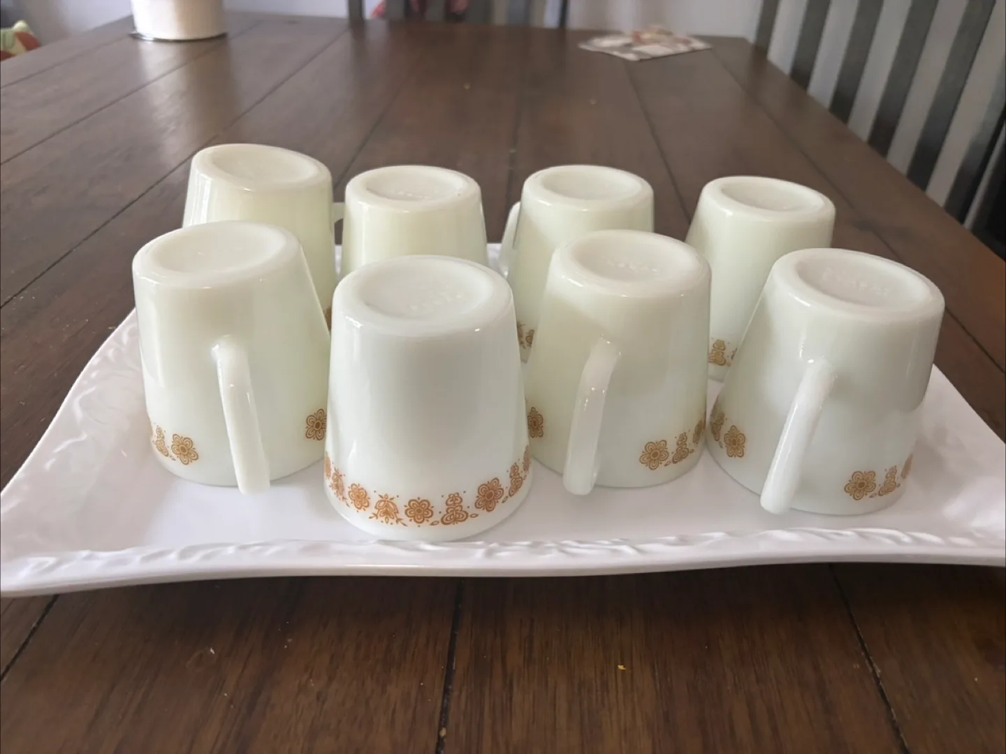 Vintage Milk Glass Coffee Cups Set of Eight image indicator(2)