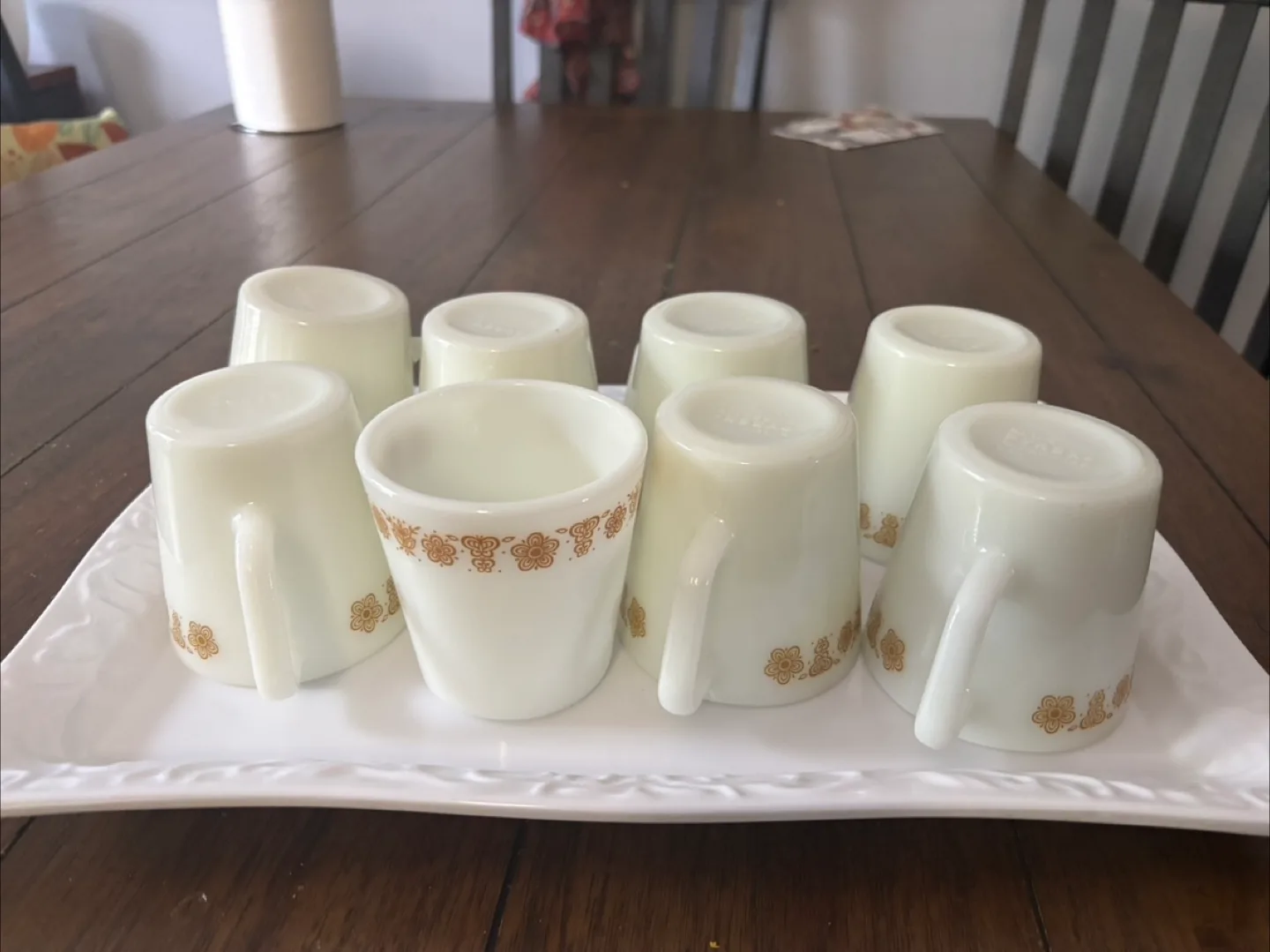Vintage Milk Glass Coffee Cups Set of Eight thumbnail