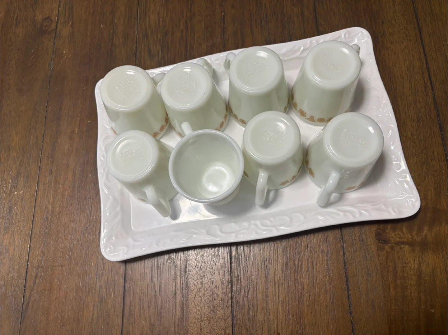 Vintage Milk Glass Coffee Cups Set of Eight image indicator(4)