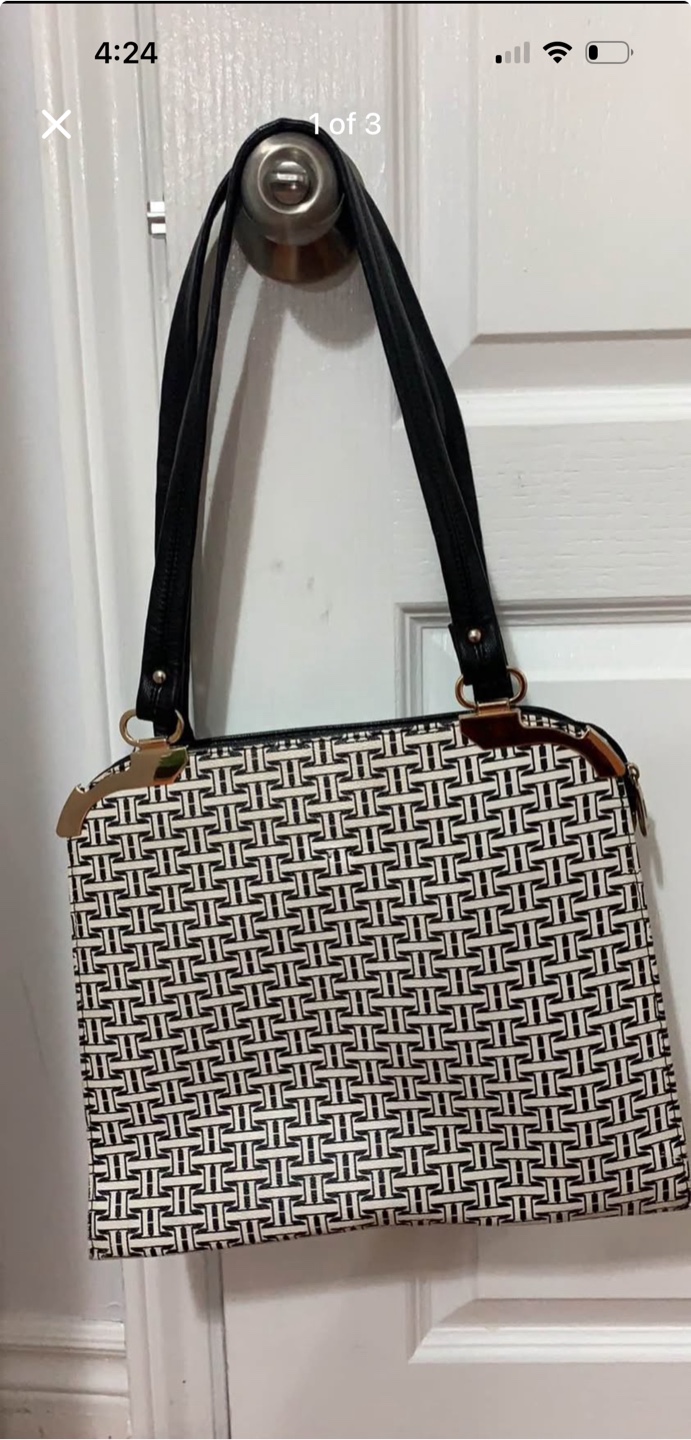 Three Stylish Handbags - Black, Gold, and Patterned - photo 2