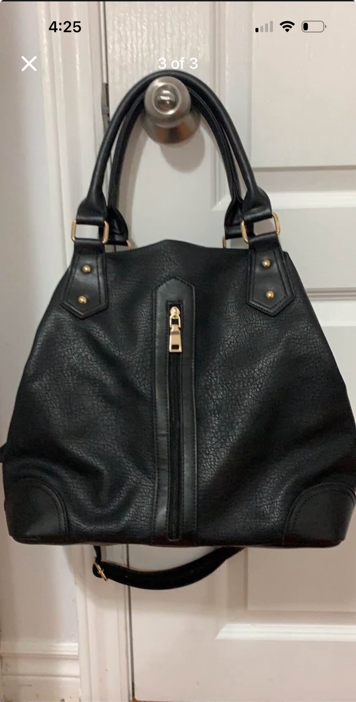 Three Stylish Handbags - Black, Gold, and Patterned - photo 3