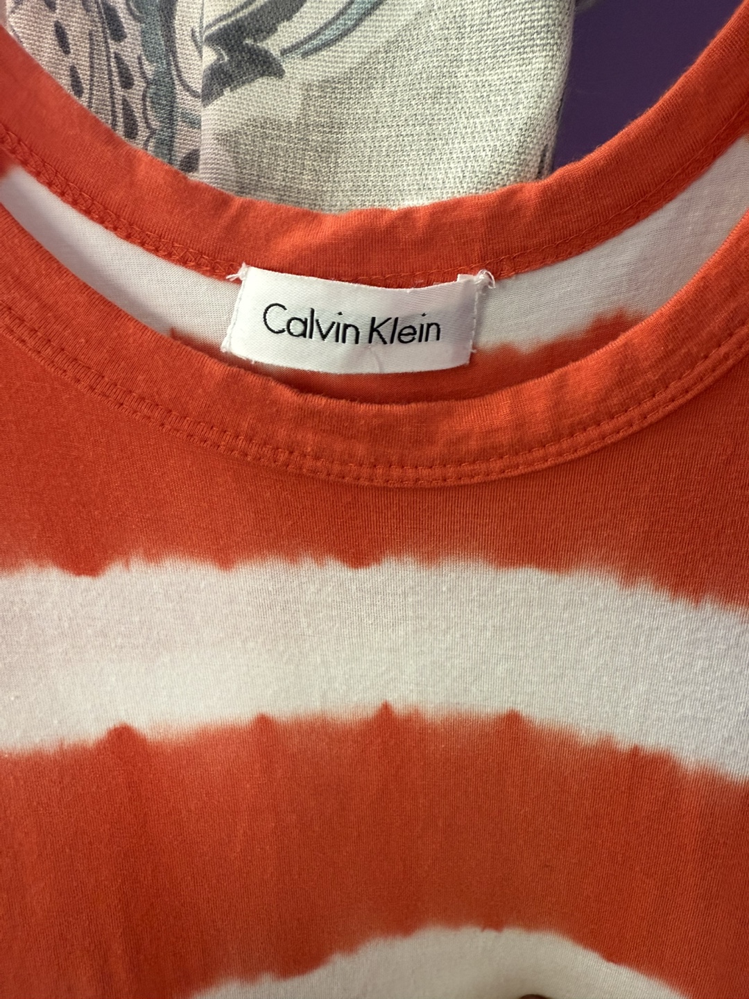 Calvin Klein Orange and White Striped Mix Dress - photo 2
