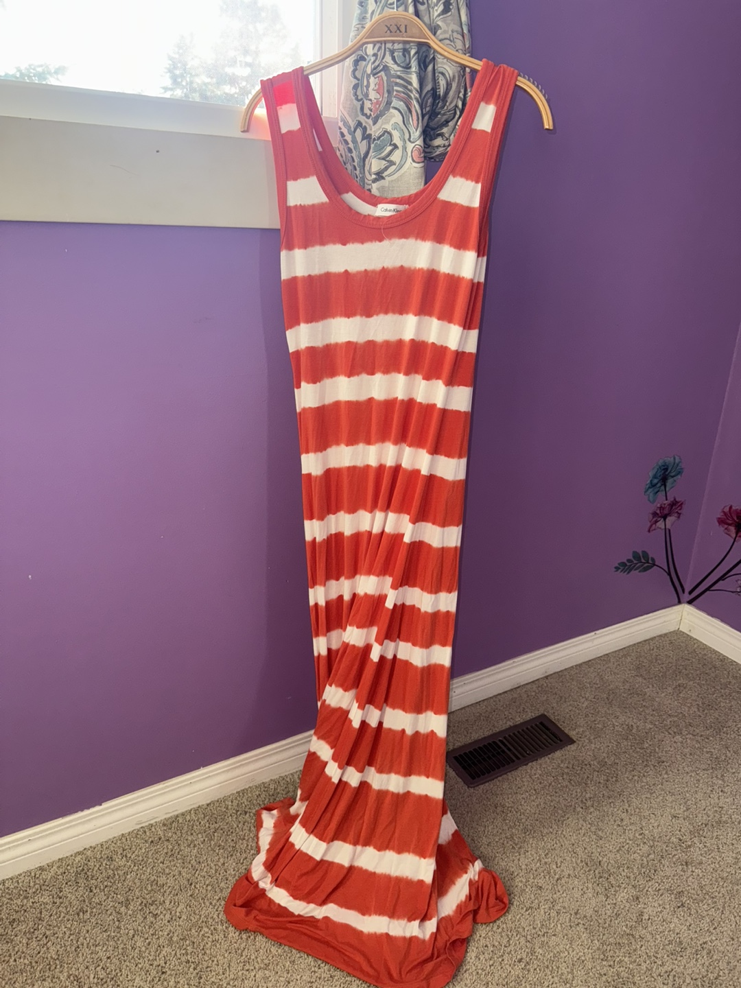 Calvin Klein Orange and White Striped Mix Dress - photo 3