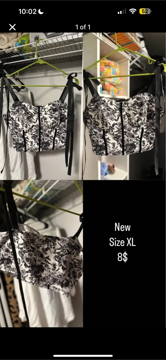 Floral Print Crop Top - Size XL thumbnail
