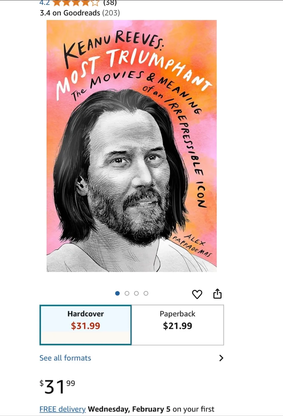 Keanu Reeves: Most Triumphant Movies Hardcover Book image indicator(3)