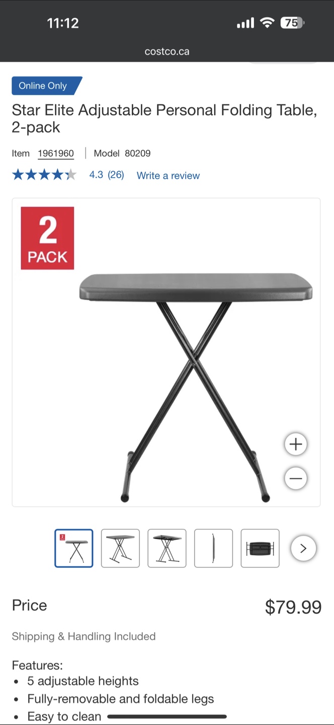 Star Elite Adjustable Folding Table - photo 2