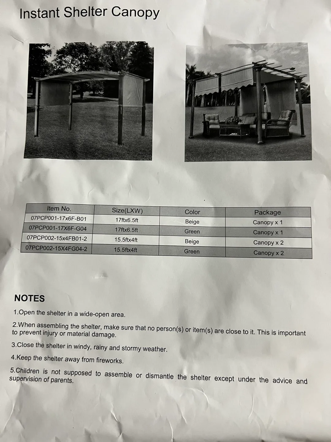 Instant Shelter Canopy - Beige - 17ft x 9ft image indicator(2)