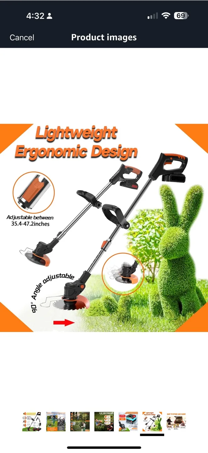 Electric cordless weed wacker thumbnail