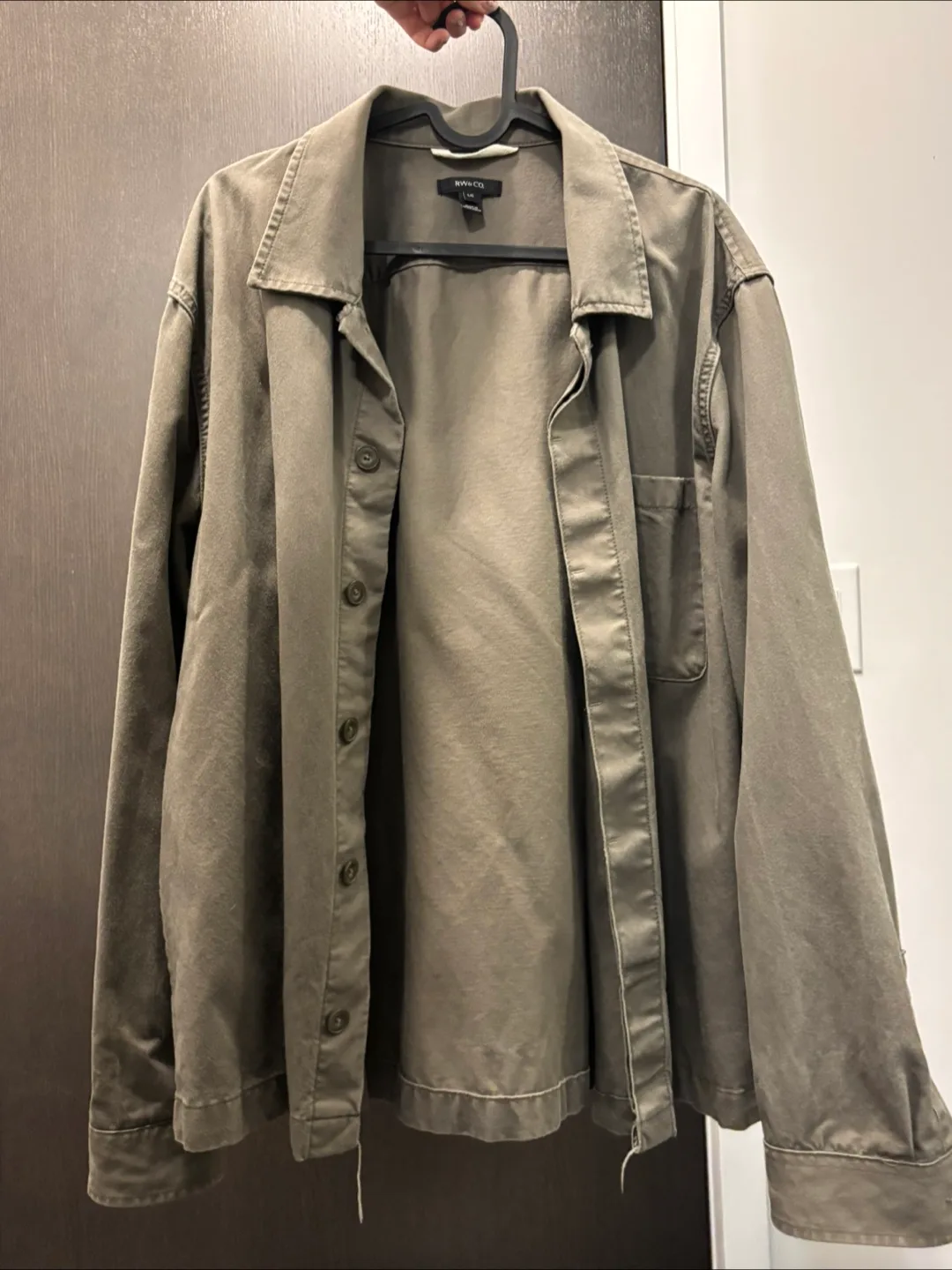RW&CO. Men's Large Olive Green Utility Shirt Jacket thumbnail