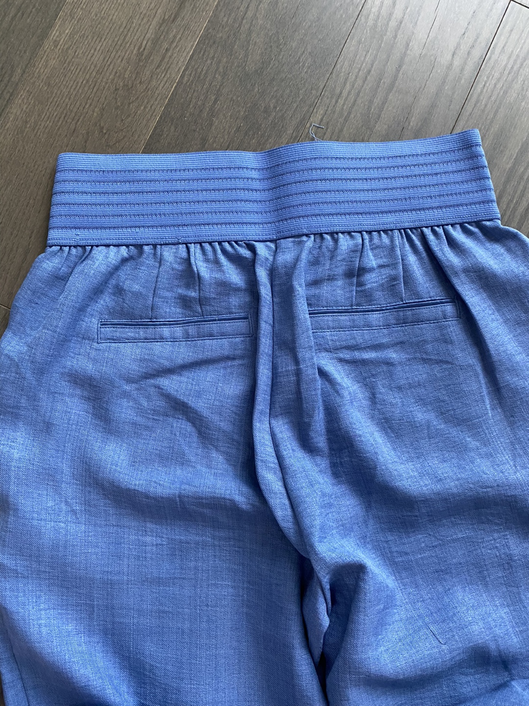 Blue Linen-Blend Wide Leg Pants - size 26 - photo 2