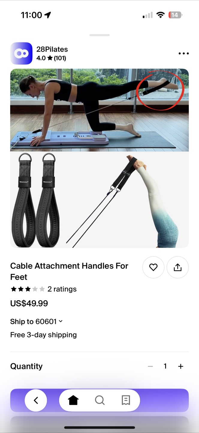 New Pilates Reformer + Cable Attachment Handles for Feet + Gifts - photo 2