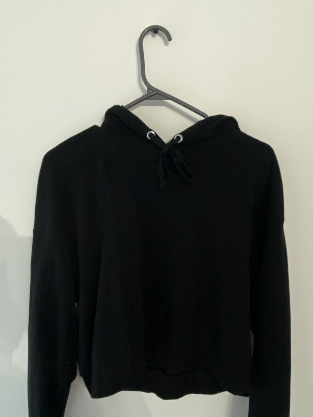 Black cropped hoodie - XS