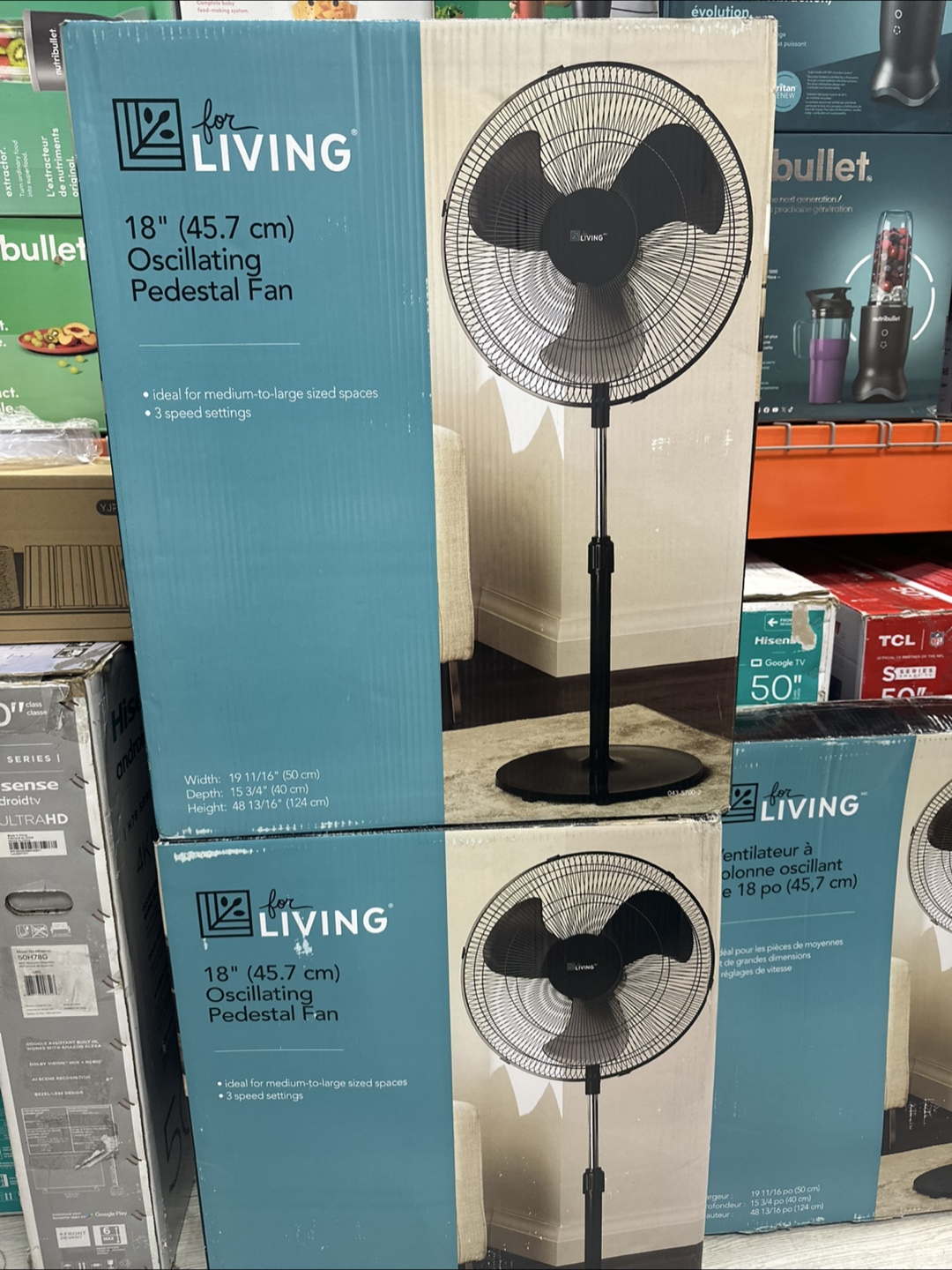 18" For Living Oscillating Pedestal Fan