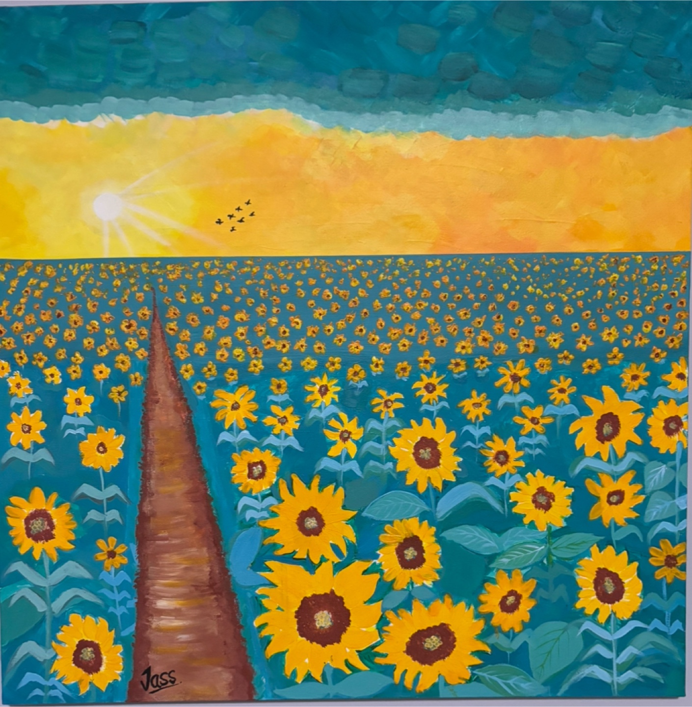 Set of 3 Original Acrylic Paintings on Canvas - photo 2