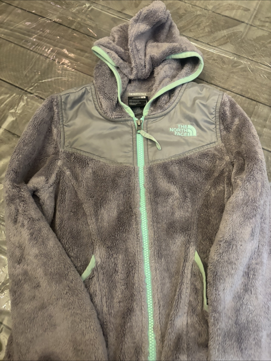 The North Face Girls' Gray Fleece Hoodie Jacket