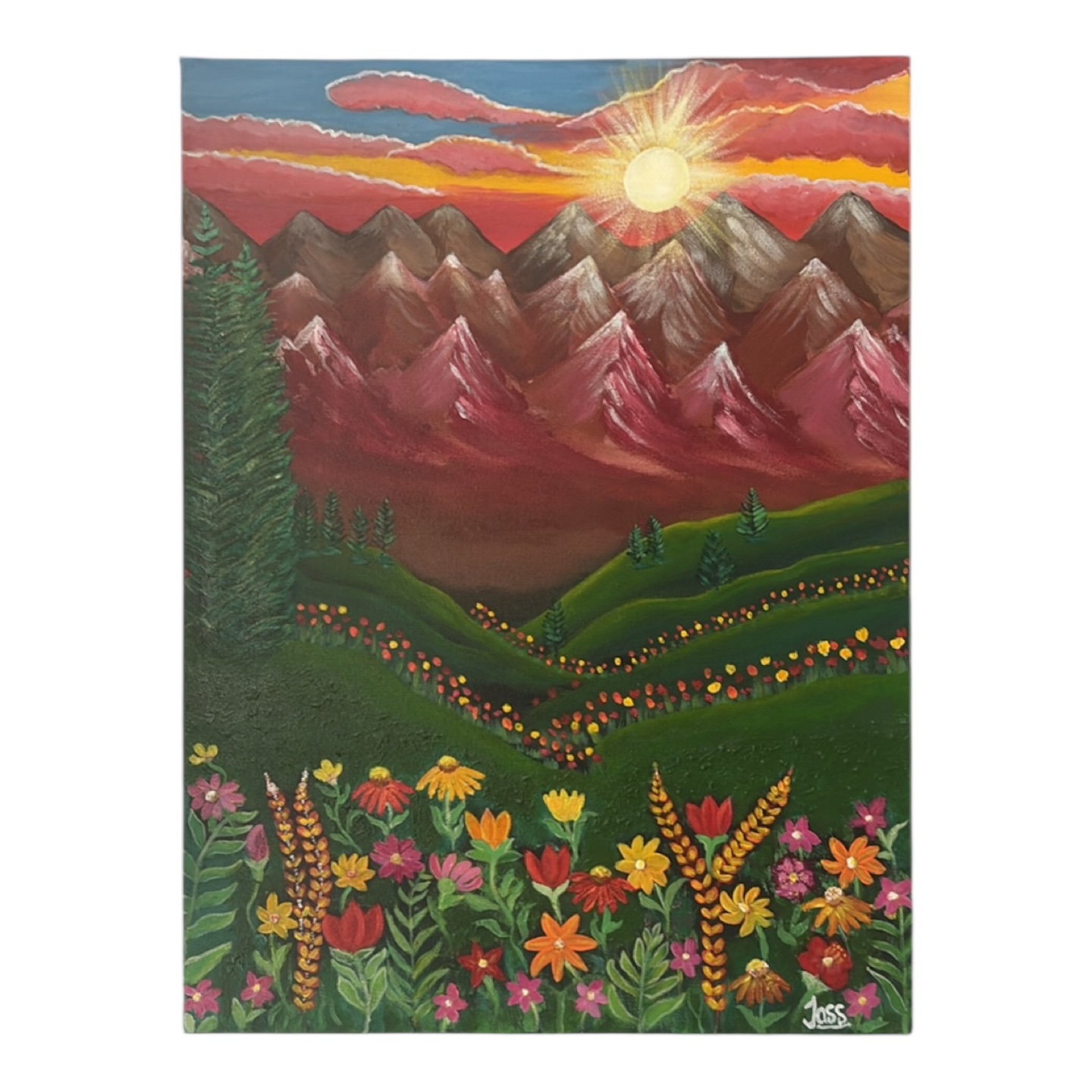 Original Landscape Painting - Mountain Sunset - photo 2