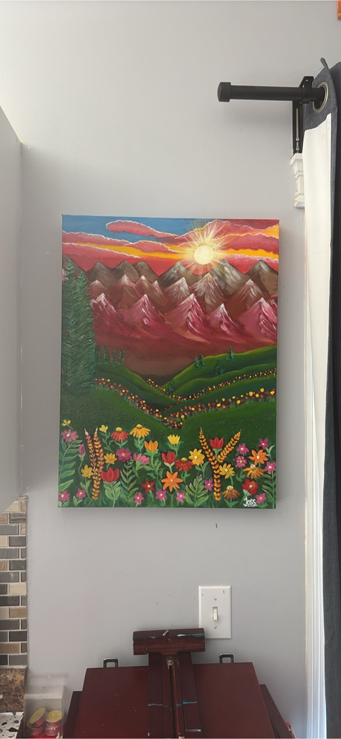 Original Landscape Painting - Mountain Sunset - photo 4