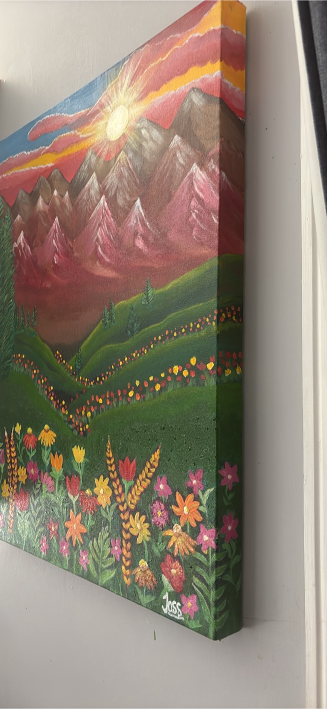 Original Landscape Painting - Mountain Sunset - photo 3