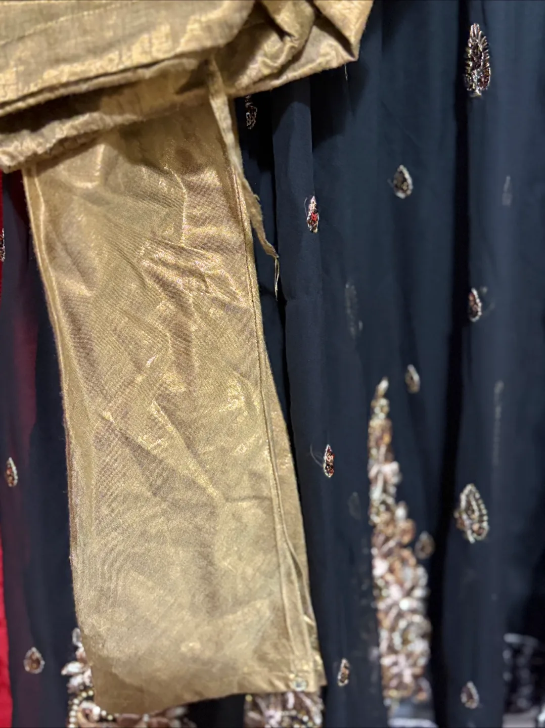 Gorgeous Black and Gold Embroidered Shalwar Kameez image indicator(2)