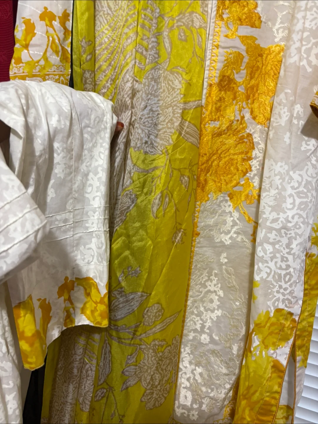 Gorgeous Yellow and White Floral 3 piece dress image indicator(4)