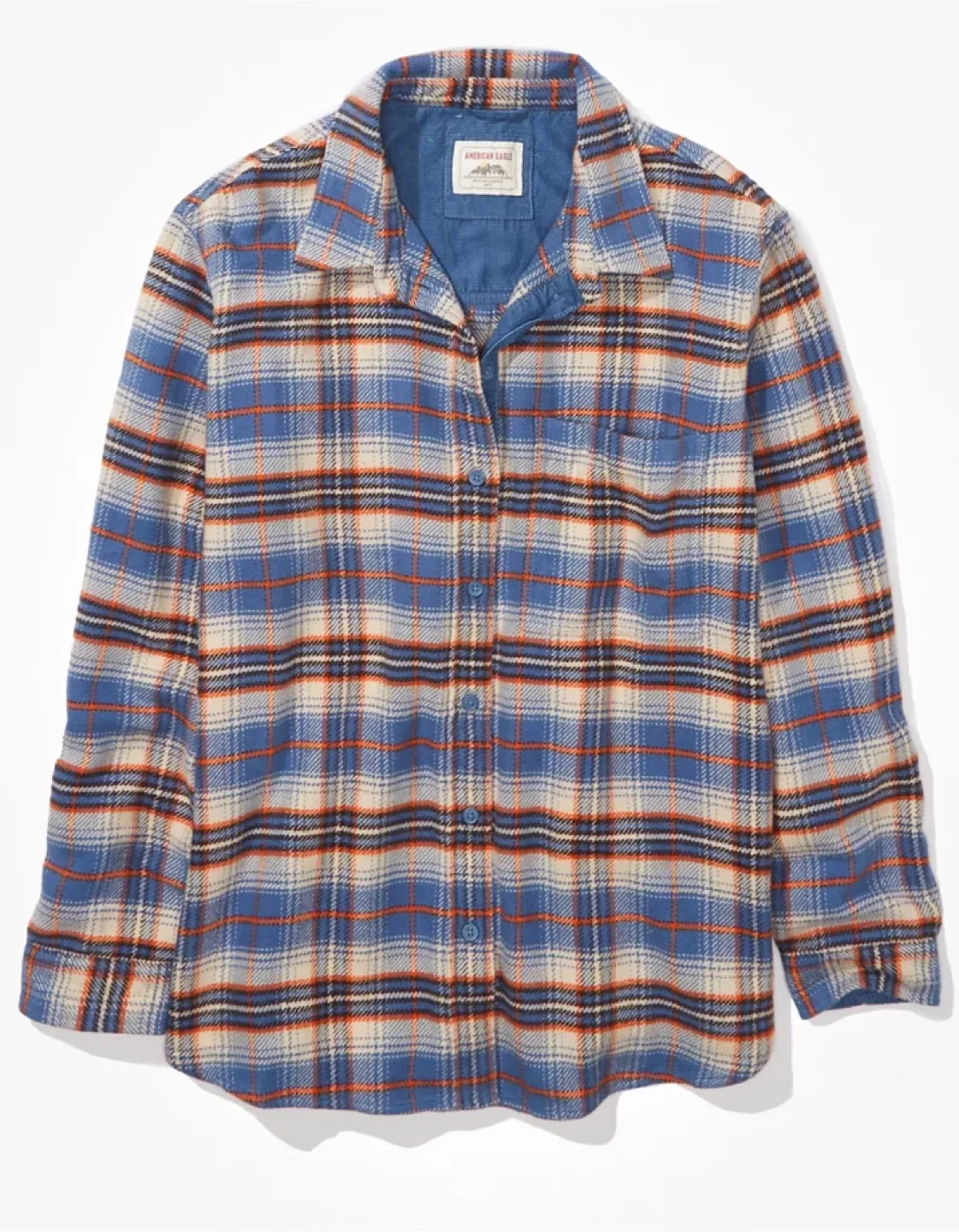 American Eagle Oversized plaid cotton Button-Up Shirt size xs/s image indicator(4)