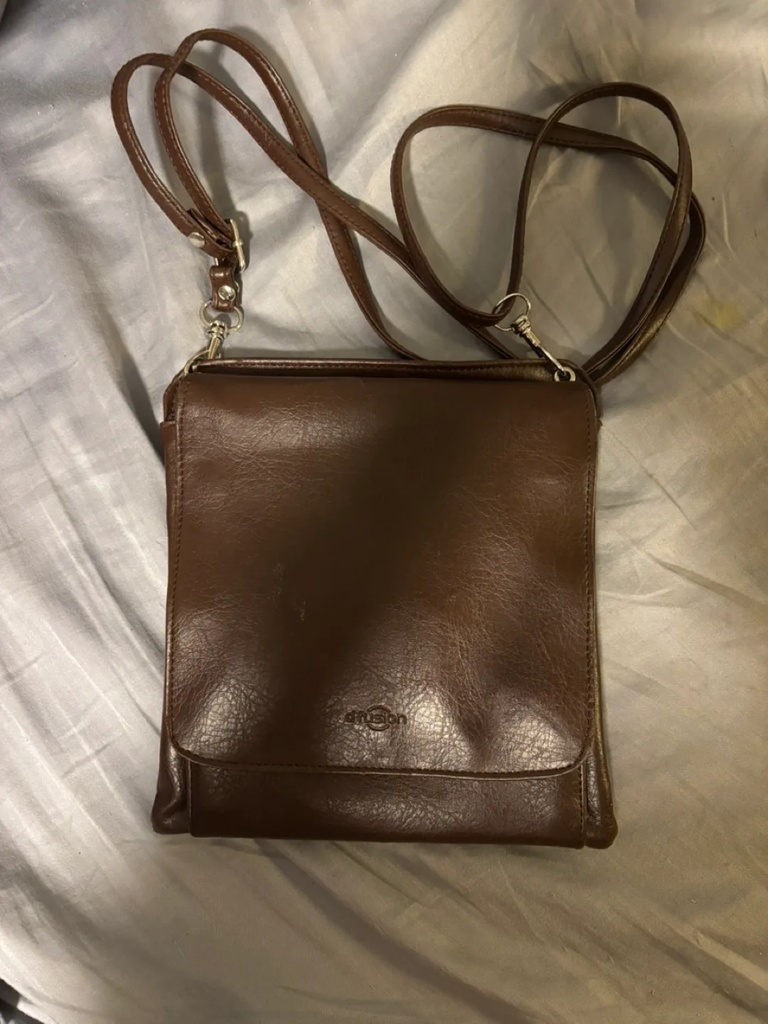 d-fusion Brown Leather Crossbody Bag thumbnail